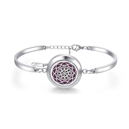 Aromatherapy Silver Stainless Steel Bracelet – Diffuser Jewelry for Men & Women