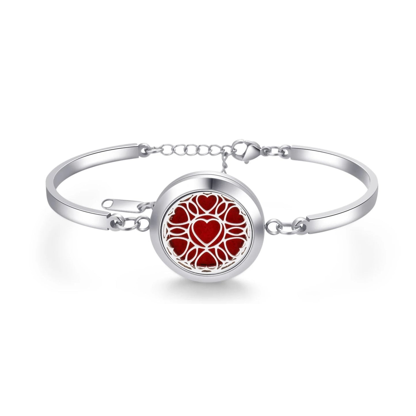Aromatherapy Silver Stainless Steel Bracelet – Diffuser Jewelry for Men & Women