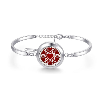 Aromatherapy Silver Stainless Steel Bracelet – Diffuser Jewelry for Men & Women