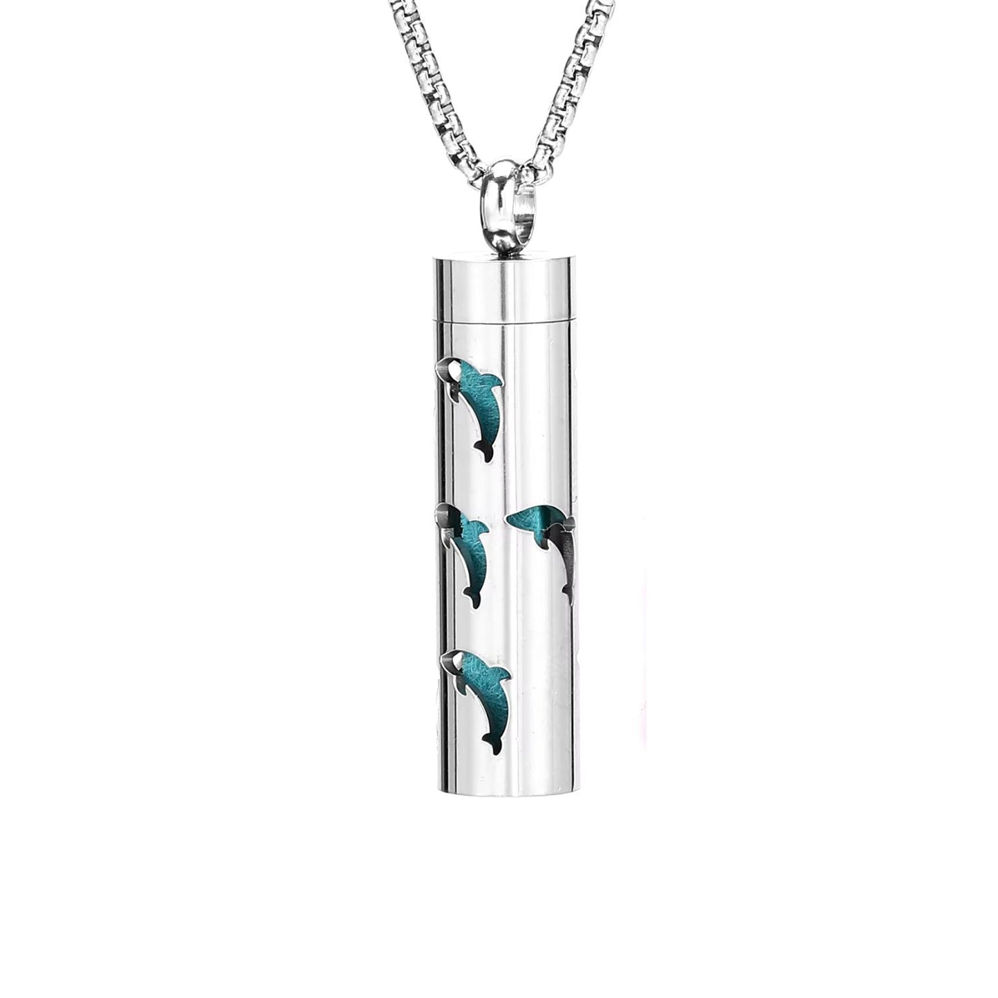 Aromatherapy Silver Stainless Steel Locket Necklace – Diffuser Jewelry for Men & Women