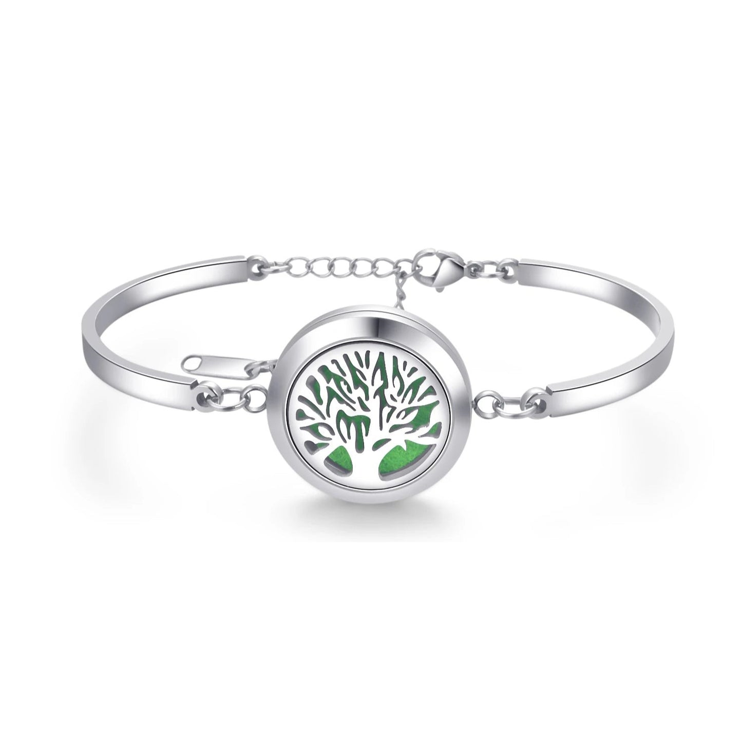 Aromatherapy Silver Stainless Steel Bracelet – Diffuser Jewelry for Men & Women