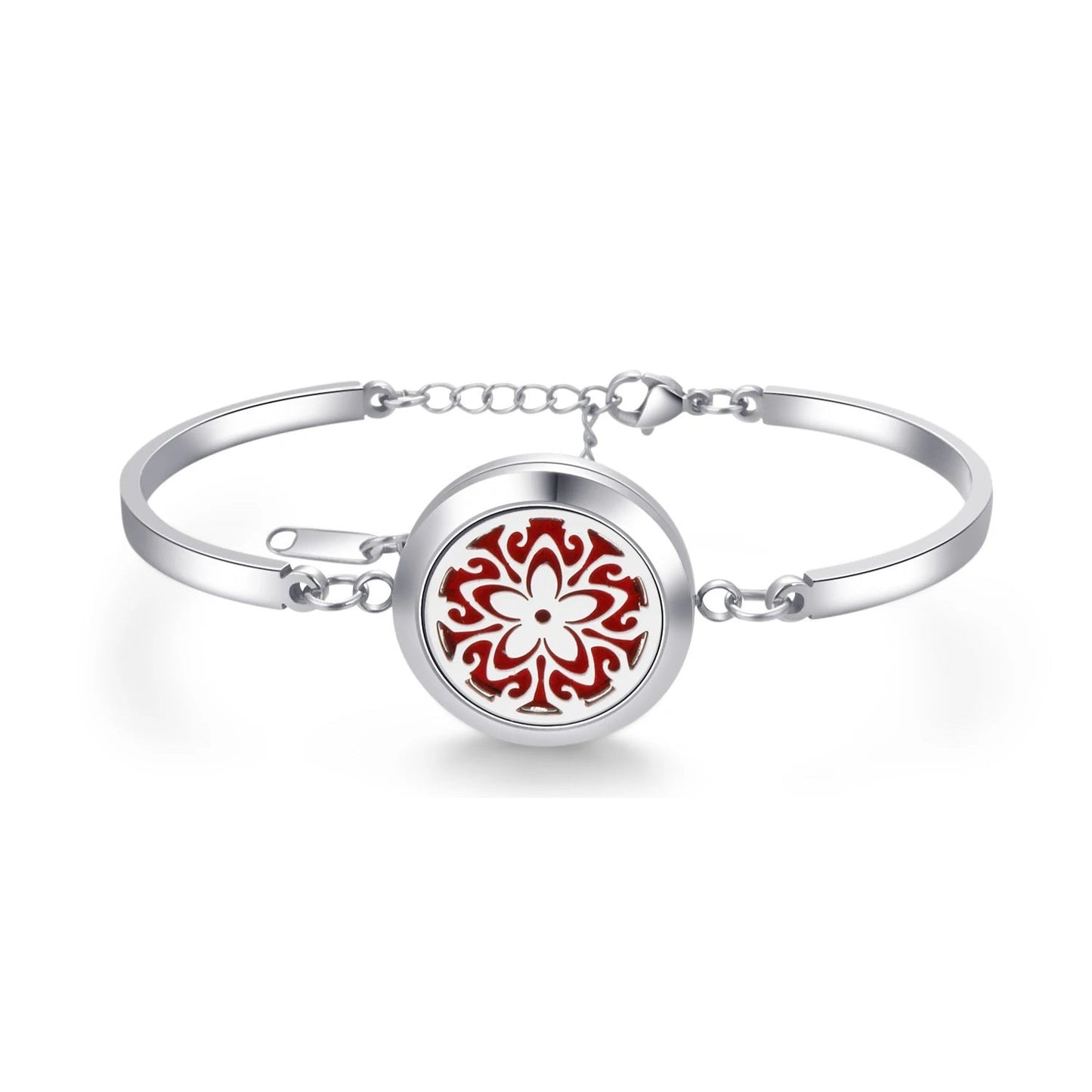 Aromatherapy Silver Stainless Steel Bracelet – Diffuser Jewelry for Men & Women