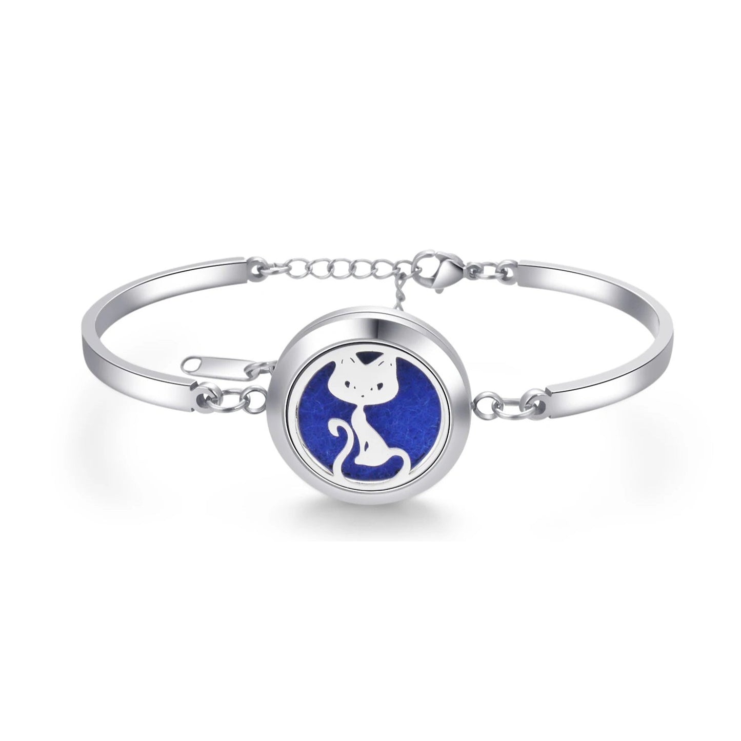 Aromatherapy Silver Stainless Steel Bracelet – Diffuser Jewelry for Men & Women