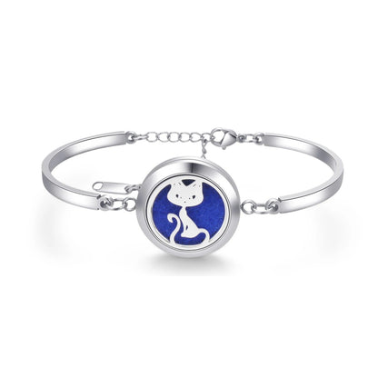 Aromatherapy Silver Stainless Steel Bracelet – Diffuser Jewelry for Men & Women