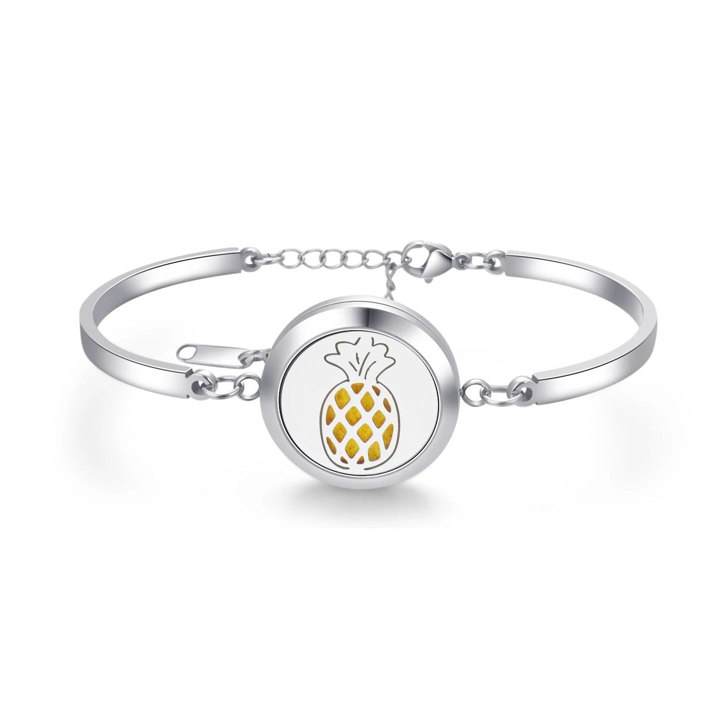 Aromatherapy Silver Stainless Steel Bracelet – Diffuser Jewelry for Men & Women