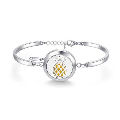 Aromatherapy Silver Stainless Steel Bracelet – Diffuser Jewelry for Men & Women