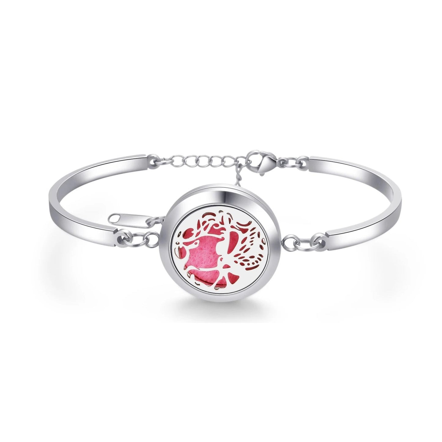 Aromatherapy Silver Stainless Steel Bracelet – Diffuser Jewelry for Men & Women