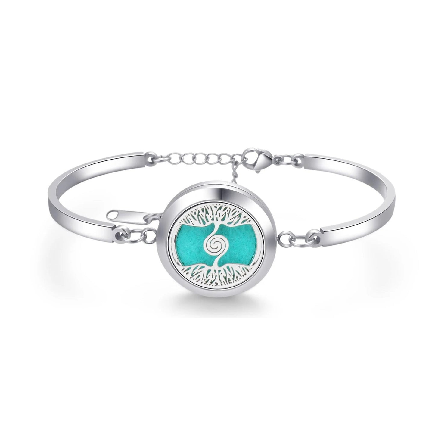 Aromatherapy Silver Stainless Steel Bracelet – Diffuser Jewelry for Men & Women