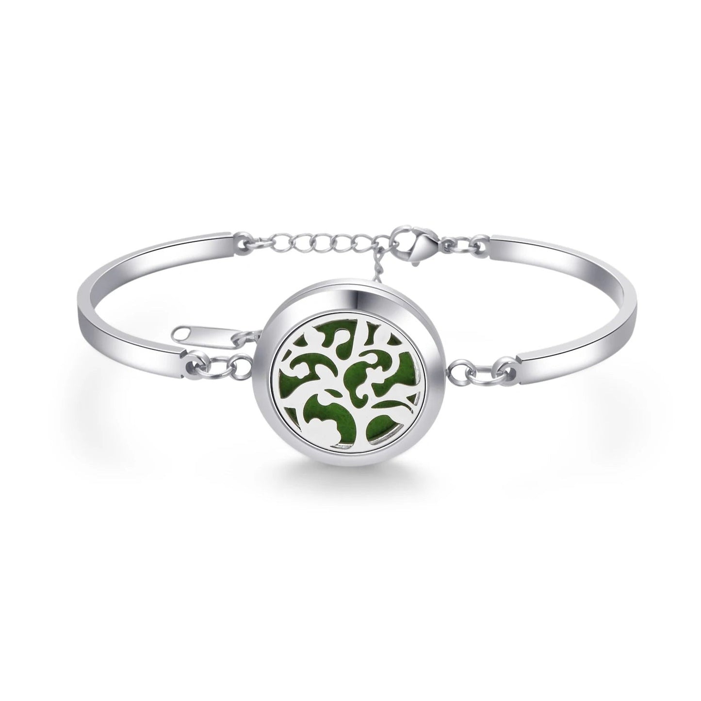 Aromatherapy Silver Stainless Steel Bracelet – Diffuser Jewelry for Men & Women