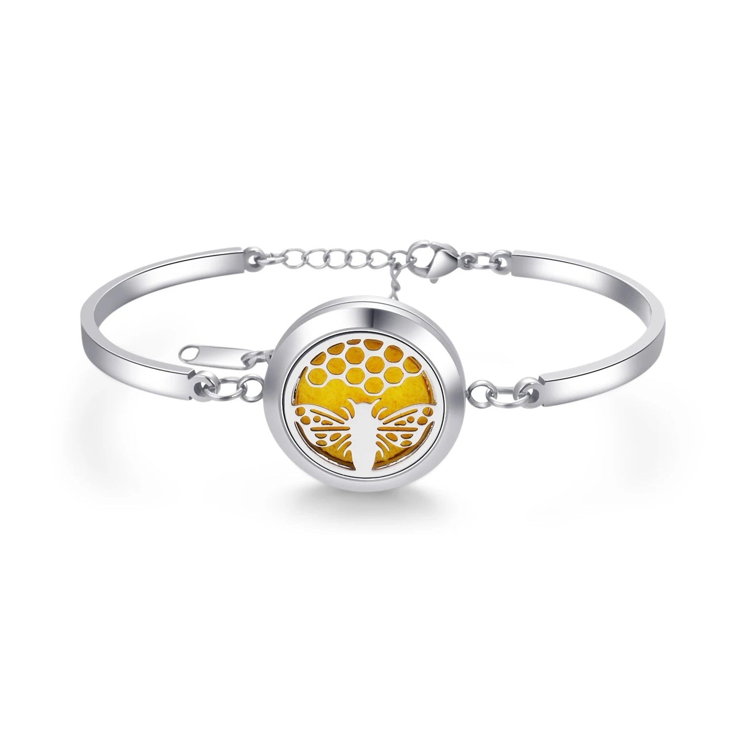 Aromatherapy Silver Stainless Steel Bracelet – Diffuser Jewelry for Men & Women