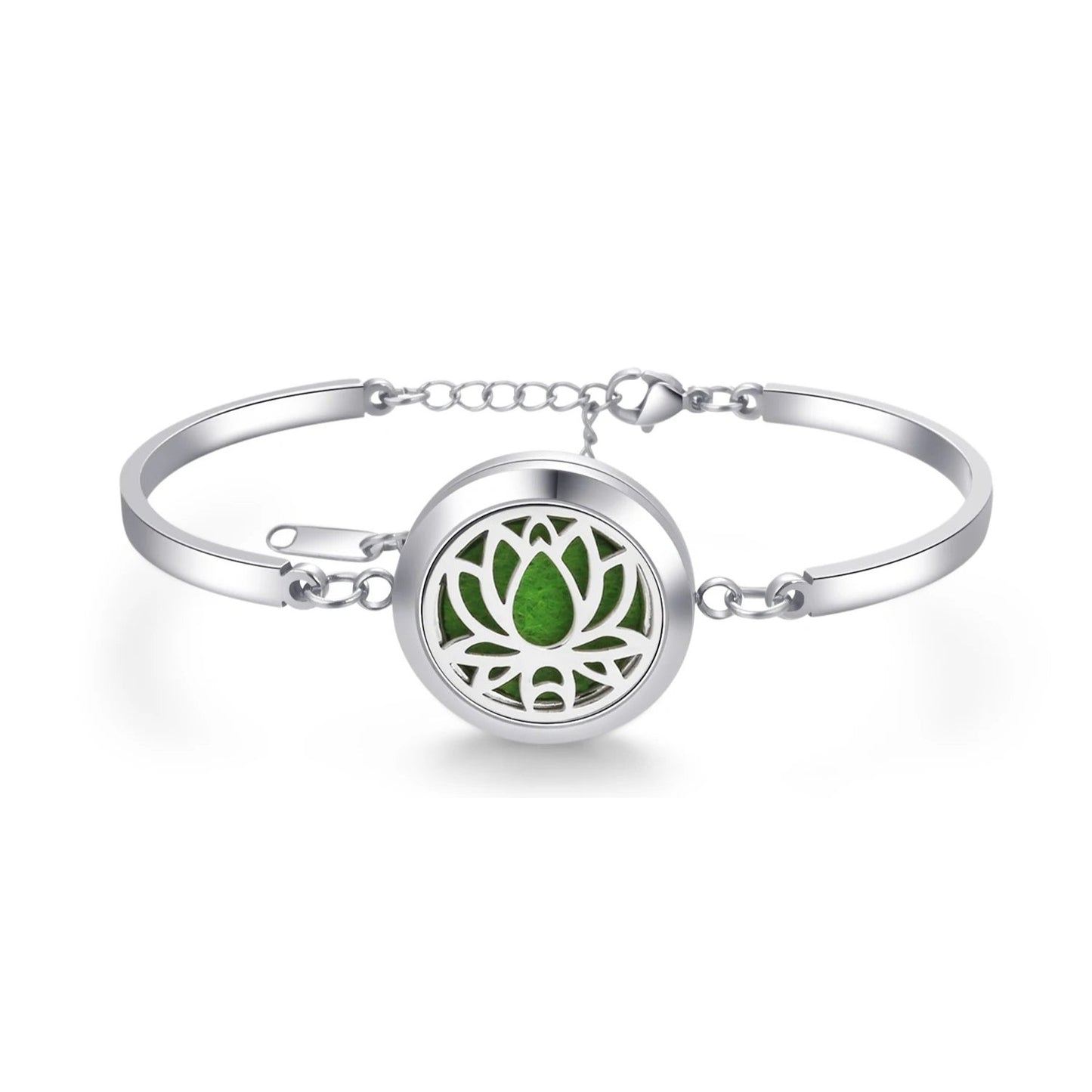 Aromatherapy Silver Stainless Steel Bracelet – Diffuser Jewelry for Men & Women