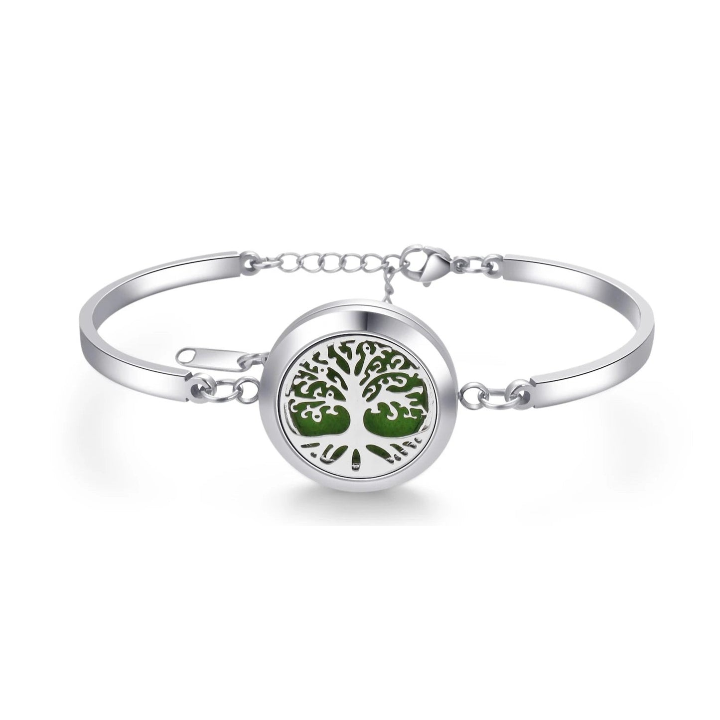 Aromatherapy Silver Stainless Steel Bracelet – Diffuser Jewelry for Men & Women