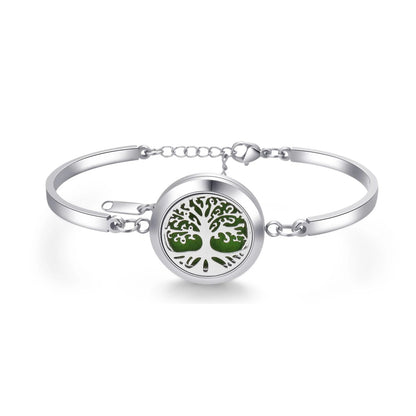Aromatherapy Silver Stainless Steel Bracelet – Diffuser Jewelry for Men & Women
