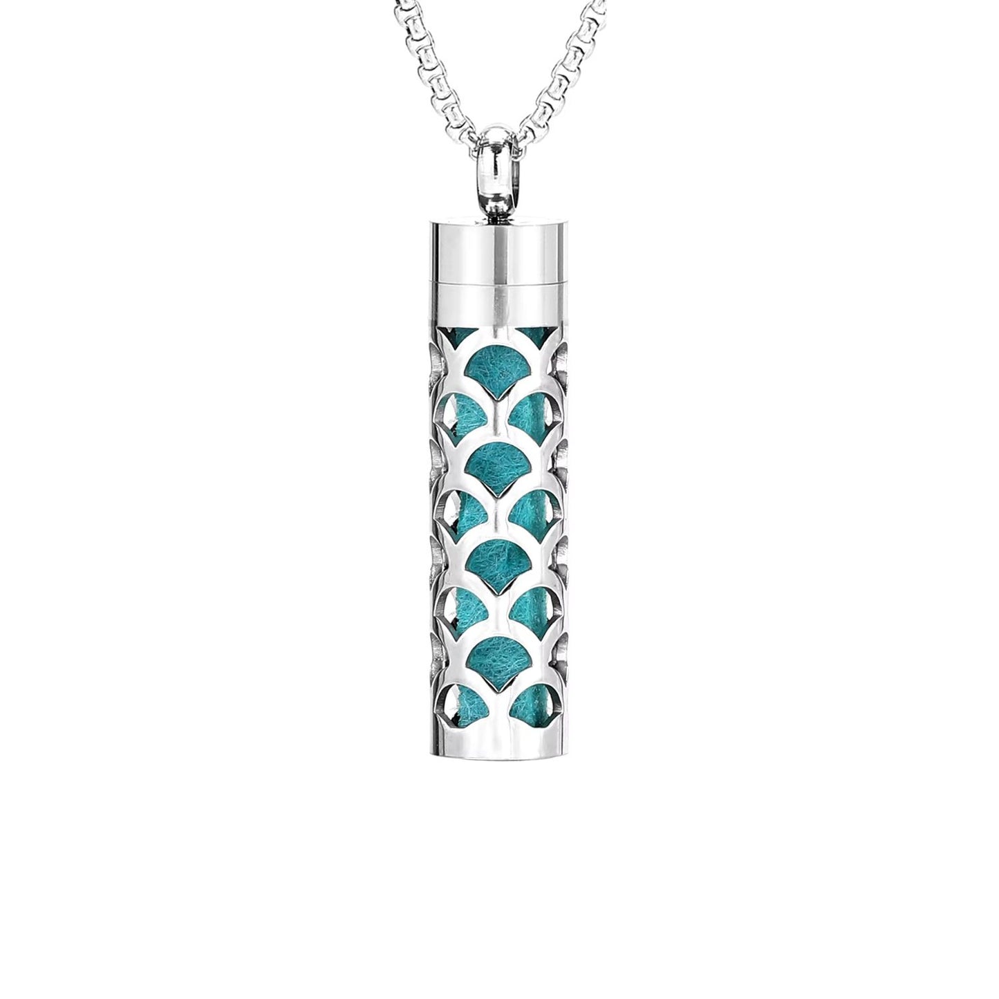 Aromatherapy Silver Stainless Steel Locket Necklace – Diffuser Jewelry for Men & Women