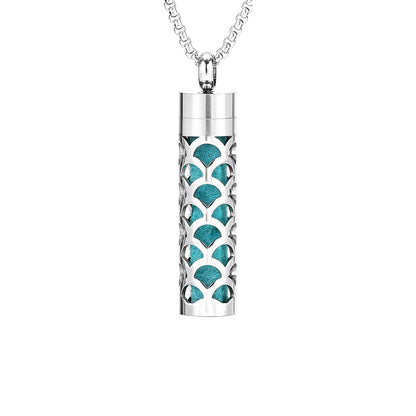 Aromatherapy Silver Stainless Steel Locket Necklace – Diffuser Jewelry for Men & Women