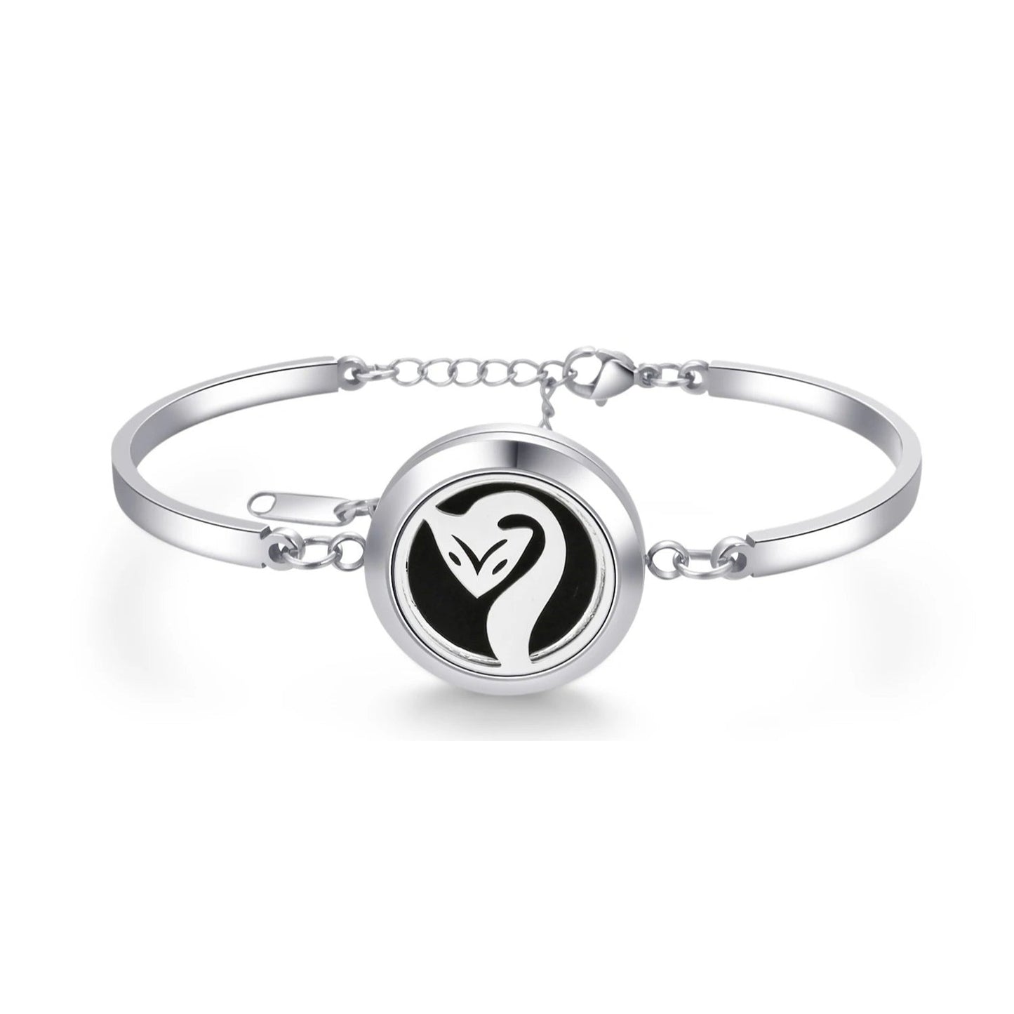 Aromatherapy Silver Stainless Steel Bracelet – Diffuser Jewelry for Men & Women