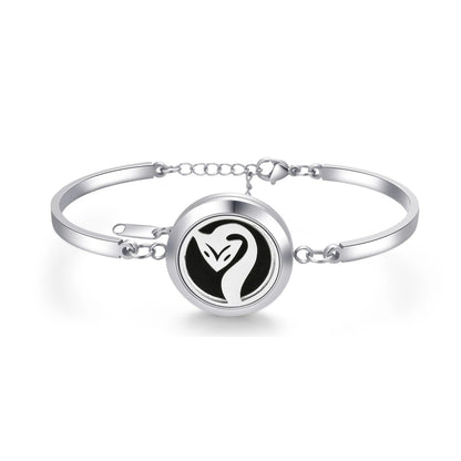 Aromatherapy Silver Stainless Steel Bracelet – Diffuser Jewelry for Men & Women