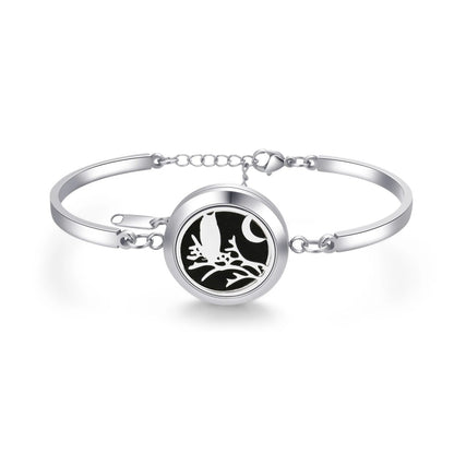 Aromatherapy Silver Stainless Steel Bracelet – Diffuser Jewelry for Men & Women