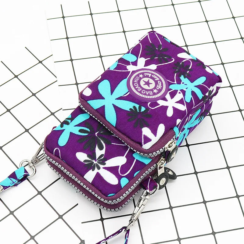 Artistic Canvas Phone Crossbody Bag – Women’s Small Urban Shoulder Pouch