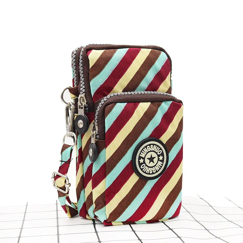 Artistic Canvas Phone Crossbody Bag – Women’s Small Urban Shoulder Pouch