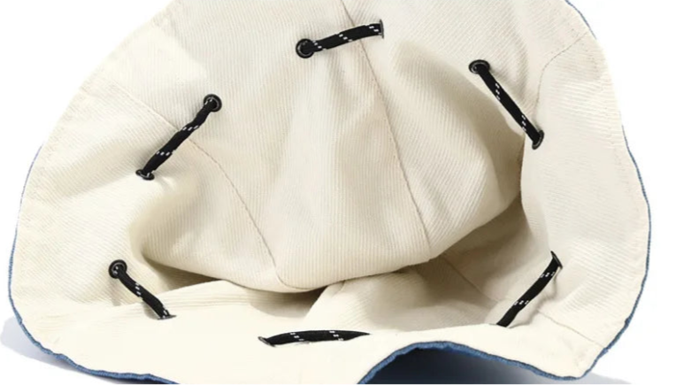 Women's Two-Sided Denim Bucket Hat Convertible Pouch – Essential for Travelers & City Strollers