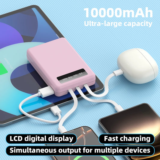 10000mAh Lightweight Power Bank – Compact 4-Port Charger for Pokémon GO Trainers