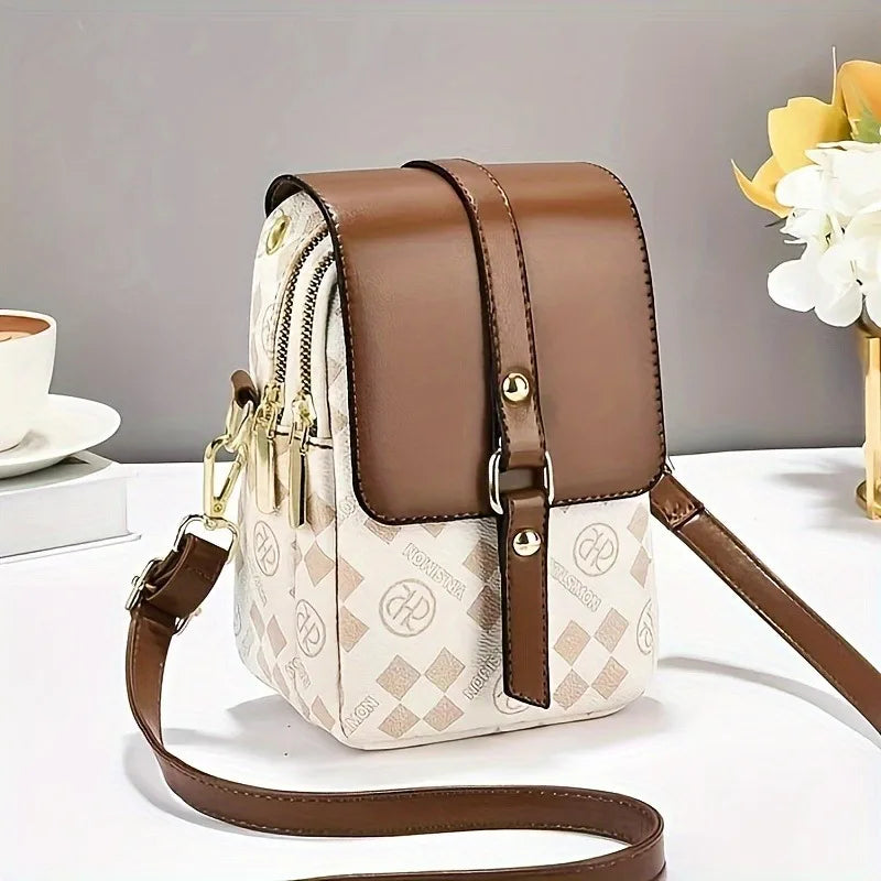 Streetwear PU Leather Crossbody Bag for Women – Waterproof Elegant Phone Pouch