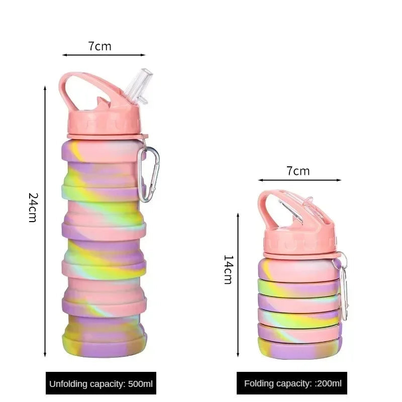 Foldable 500ml Silicone Water Bottle – Lightweight Hydration for Travel & Pokémon GO