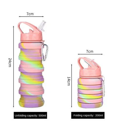 Foldable 500ml Silicone Water Bottle – Lightweight Hydration for Travel & Pokémon GO