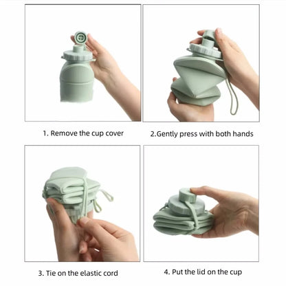 Foldable 600ml Silicone Water Bottle – Lightweight Hydration for Travel & Pokémon GO