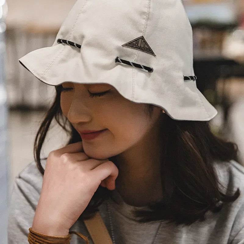 Women's Two-Sided Canvas Bucket Hat Convertible Pouch – Essential for Travelers & City Strollers