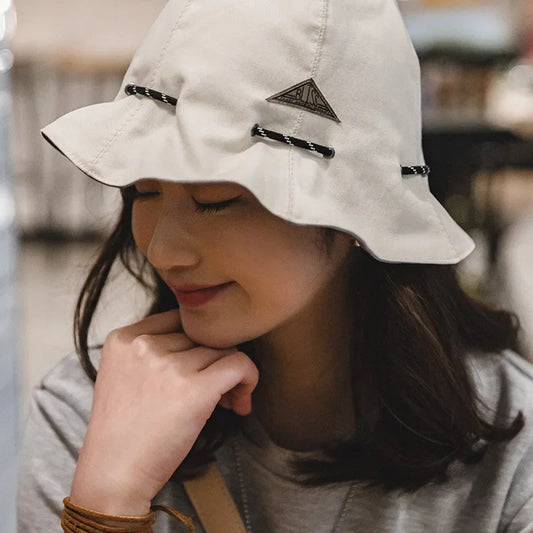 Women's Two-Sided Canvas Bucket Hat Convertible Pouch – Essential for Travelers & City Strollers
