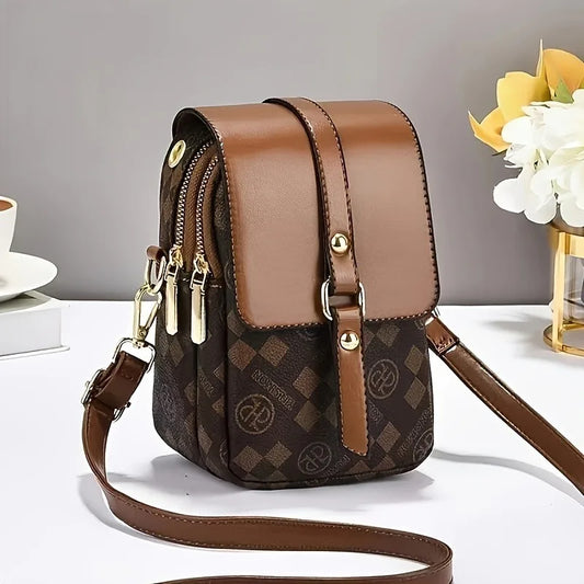 Streetwear PU Leather Crossbody Bag for Women – Waterproof Elegant Phone Pouch
