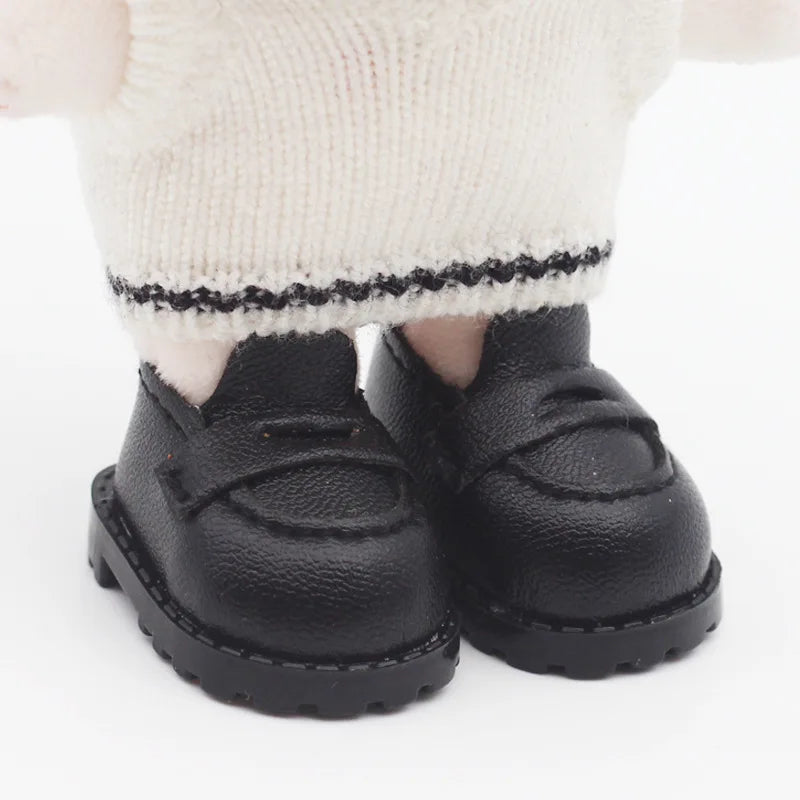 Minimalist PU Leather Shoes for Labubu – Clean Streetwear Look for Collectible Dolls