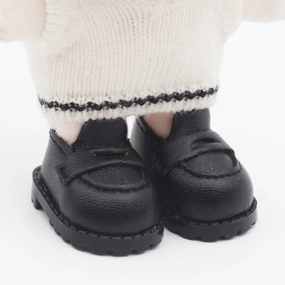 Minimalist PU Leather Shoes for Labubu – Clean Streetwear Look for Collectible Dolls