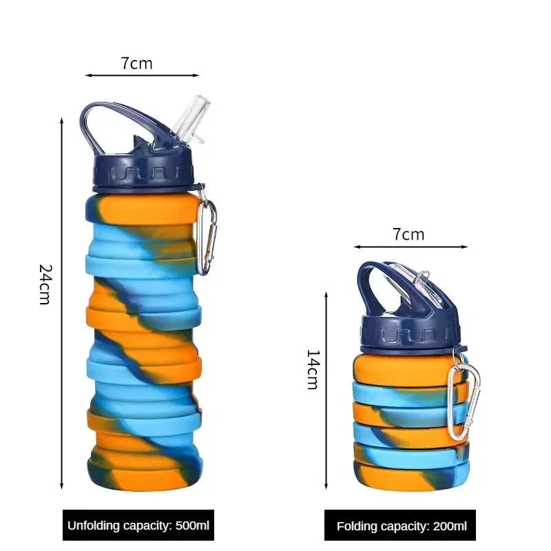 Foldable 500ml Silicone Water Bottle – Lightweight Hydration for Travel & Pokémon GO