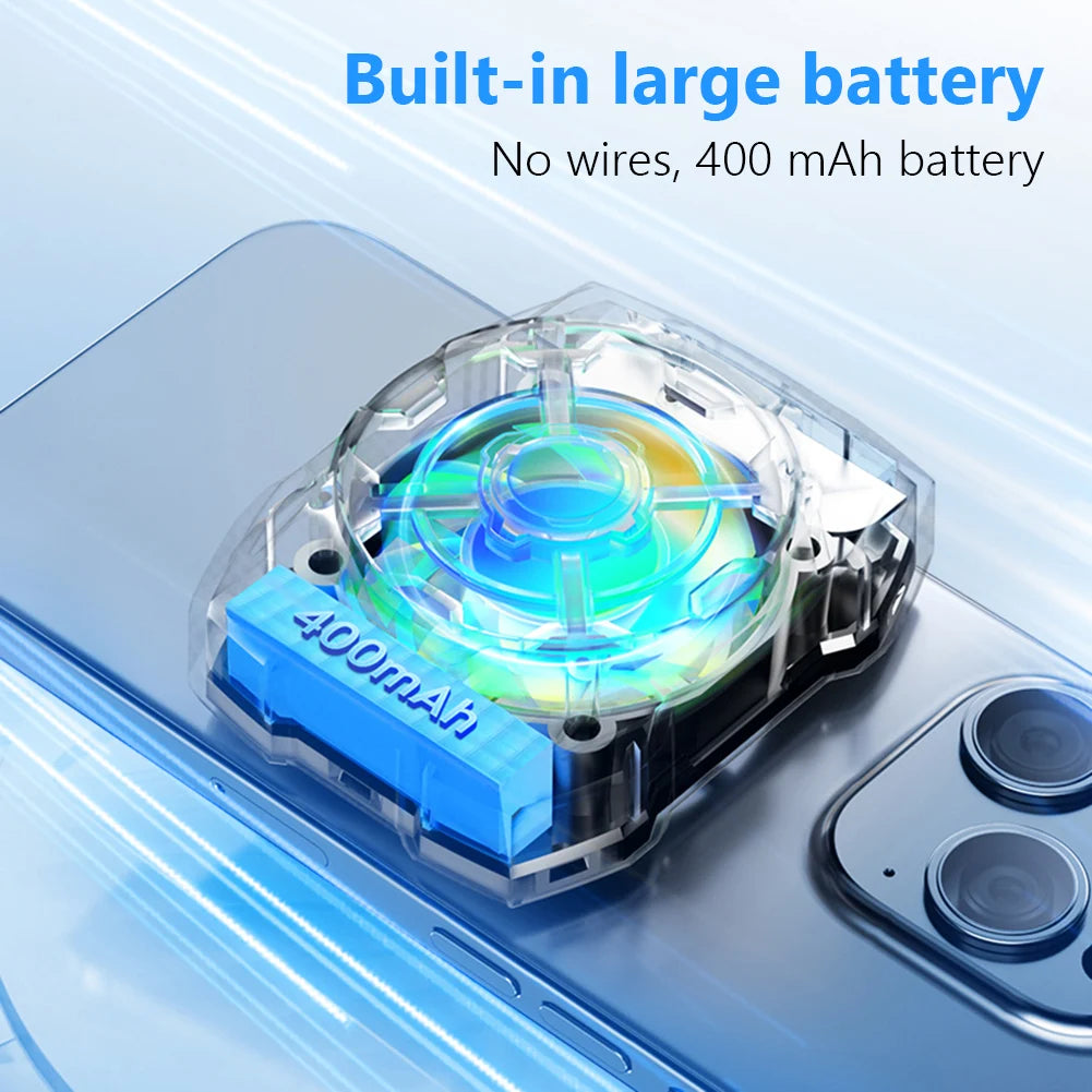 Magnetic Wireless Phone Cooler – Silent 3-Speed Rechargeable Radiator with Blue Light for Mobile Gaming