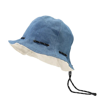 Women's Two-Sided Denim Bucket Hat Convertible Pouch – Essential for Travelers & City Strollers