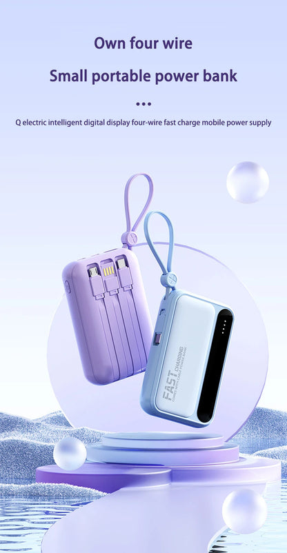 Slim Power Bank – Built-In Cable Mobile Charger for Pokémon GO & Travel
