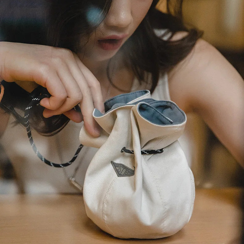 Women's Two-Sided Canvas Bucket Hat Convertible Pouch – Essential for Travelers & City Strollers