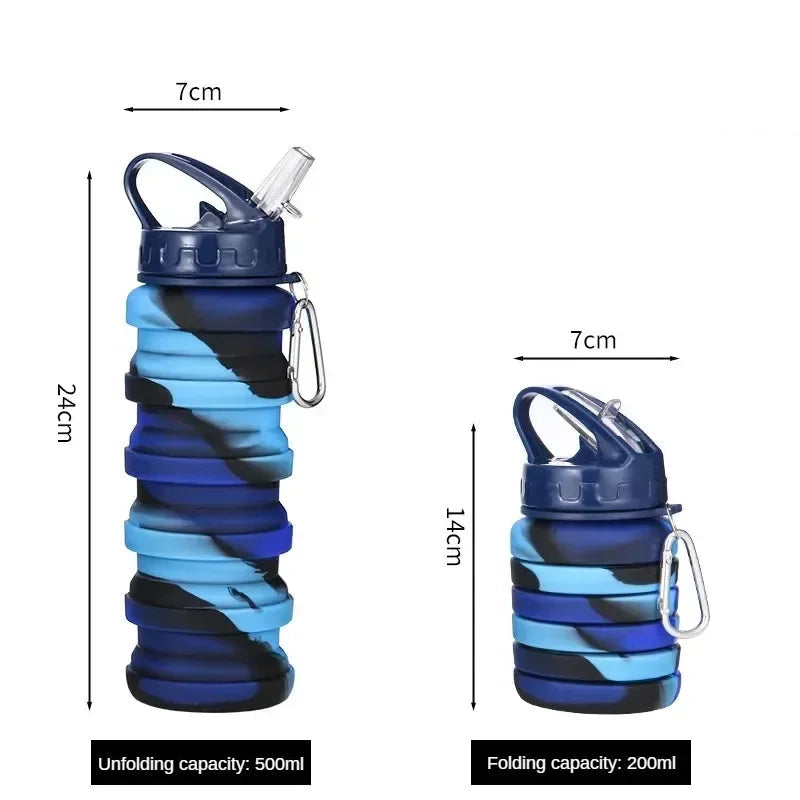 Foldable 500ml Silicone Water Bottle – Lightweight Hydration for Travel & Pokémon GO