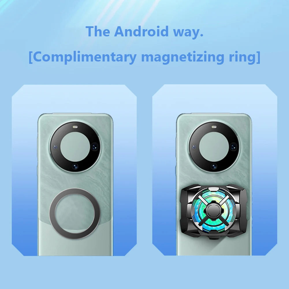 Magnetic Wireless Phone Cooler – Silent 3-Speed Rechargeable Radiator with Blue Light for Mobile Gaming
