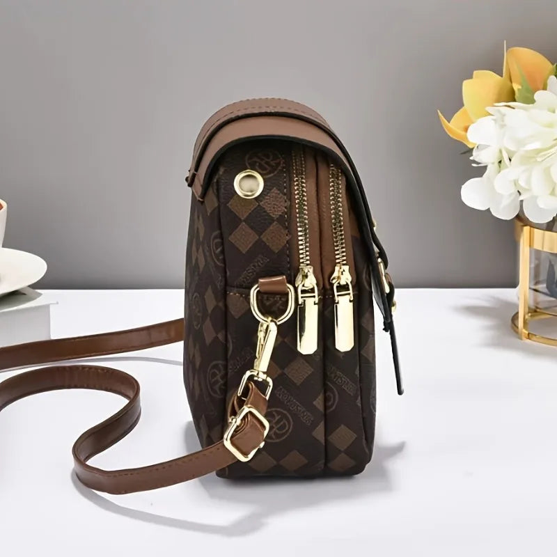 Streetwear PU Leather Crossbody Bag for Women – Waterproof Elegant Phone Pouch