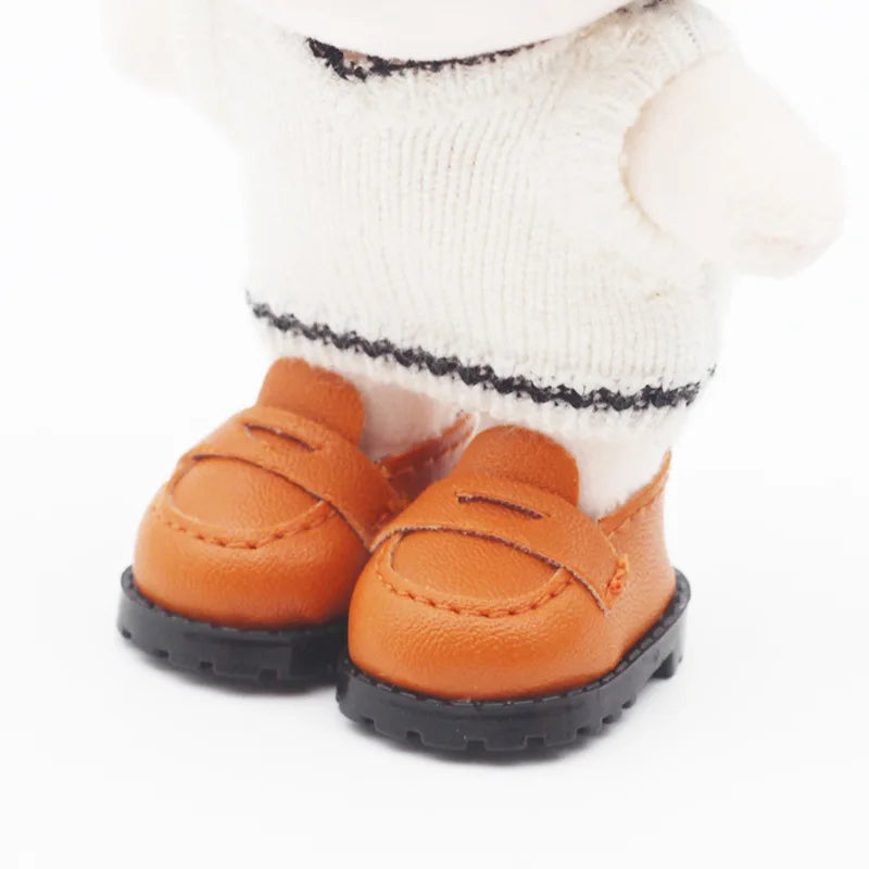 Minimalist PU Leather Shoes for Labubu – Clean Streetwear Look for Collectible Dolls