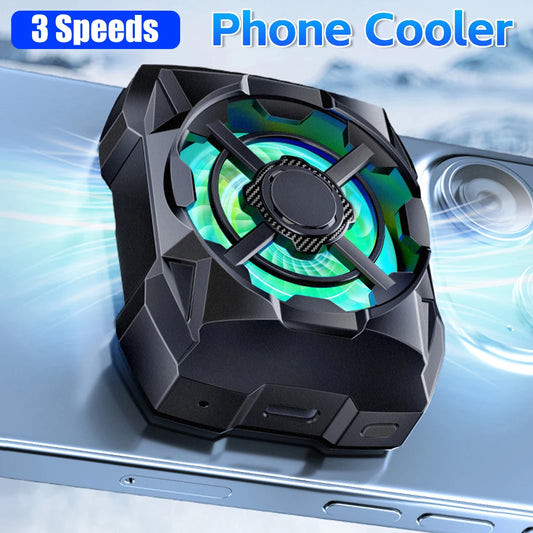 Magnetic Wireless Phone Cooler – Silent 3-Speed Rechargeable Radiator with Blue Light for Mobile Gaming