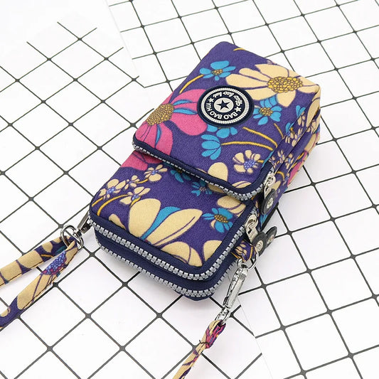Artistic Canvas Phone Crossbody Bag – Women’s Small Urban Shoulder Pouch