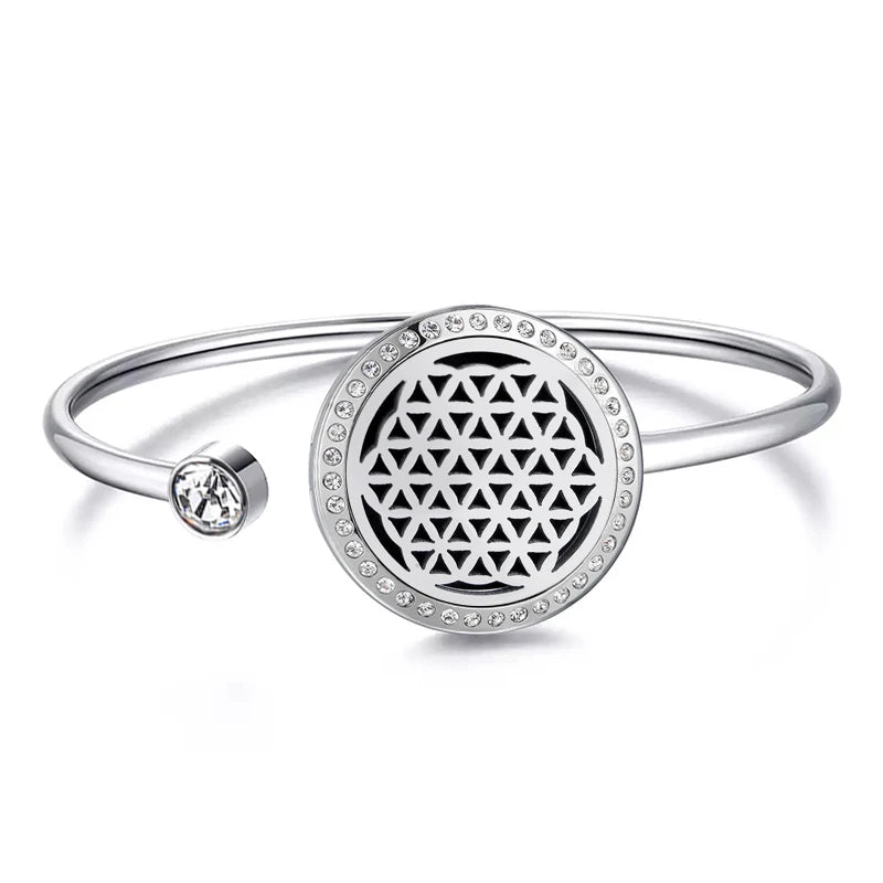 Snow 25Mm Magnet Aroma Locket Stainless Steel Essential Oils Aromatherapy Locket Bracelet Can Wiggle up and Down