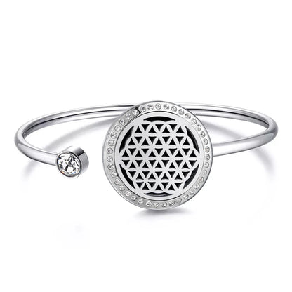 Snow 25Mm Magnet Aroma Locket Stainless Steel Essential Oils Aromatherapy Locket Bracelet Can Wiggle up and Down