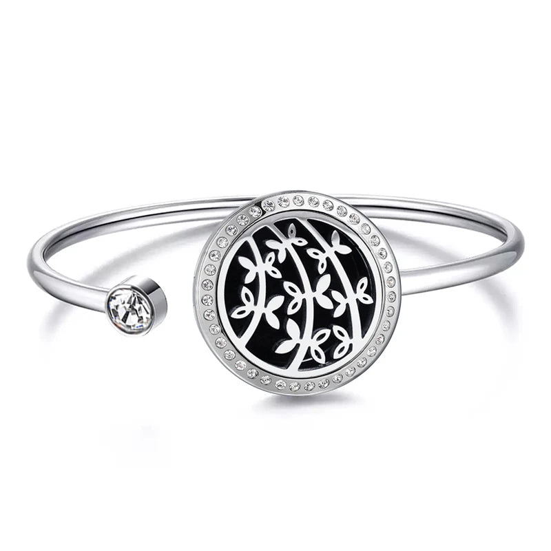 Snow 25Mm Magnet Aroma Locket Stainless Steel Essential Oils Aromatherapy Locket Bracelet Can Wiggle up and Down