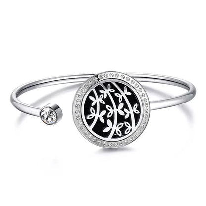 Snow 25Mm Magnet Aroma Locket Stainless Steel Essential Oils Aromatherapy Locket Bracelet Can Wiggle up and Down